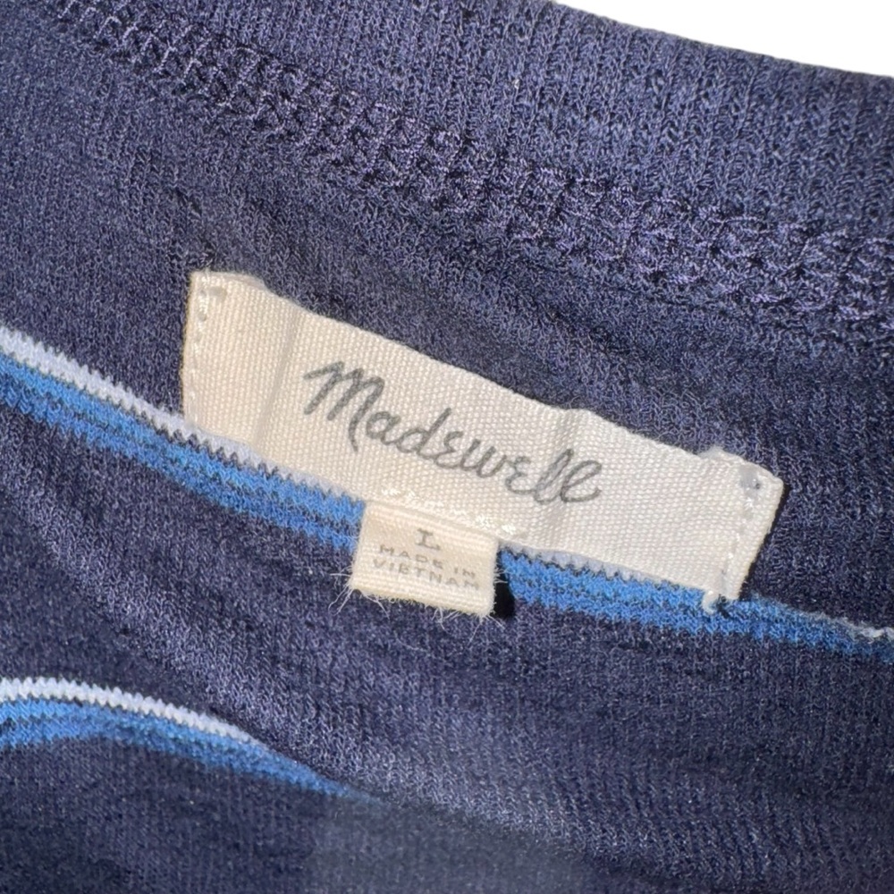 Madewell Blue and White Striped High Neck Tank Top - Picture 4 of 4